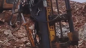 T2 Excavator-Mounted Hydraulic Rock Drill in Operation